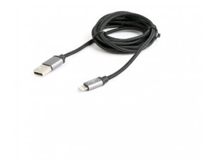 Kabel CABLEXPERT USB 2.0 Lightning (IP5 a vyšší) nabíjecí a synchronizační kabel, opletený, 1,8m, černý, blister