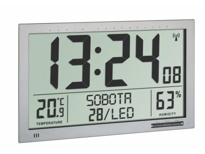TFA nástěnné DCF hodiny 60.4517.54 s teploměrem a vlhkoměrem - velikost XL