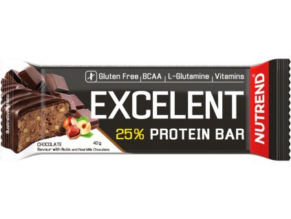 Nutrend EXCELENT protein bar 40 g, čokoláda s oříšky