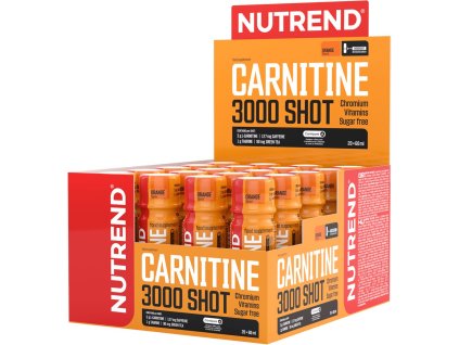 Nutrend CARNITINE 3000 SHOT, 20x 60 ml, pomeranč