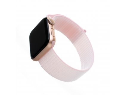 Nylonový řemínek FIXED Nylon Strap pro Apple Watch 42/44/45mm, růžový