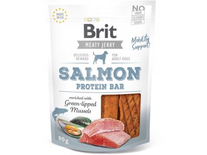 Brit Jerky Salmon Protein Bar 80g pamlsky pro psy
