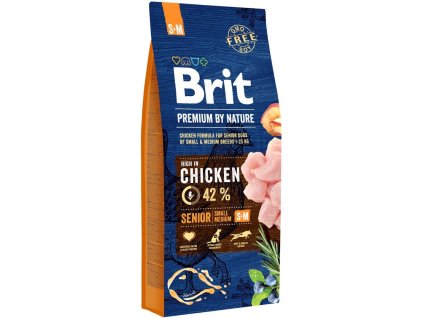 Brit Premium by Nature Senior S+M 15kg granule pro psy