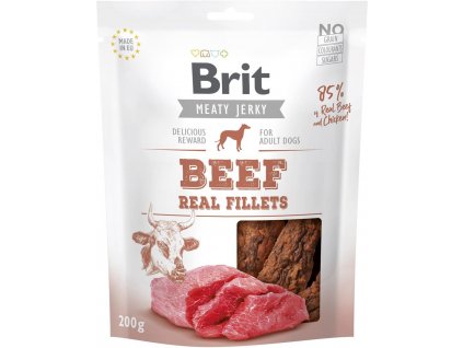 Brit Jerky Beef Fillets 200g pamlsky pro psy