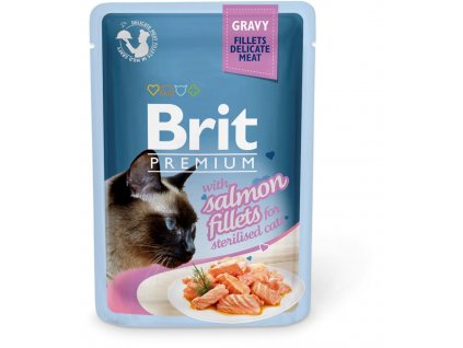 Brit Premium Cat Delicate Fillets in Gravy with Salmon for Sterilised 85g kapsičky pro kočky