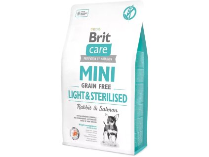 Brit Care Mini Grain Free Light & Sterilised 2kg granule pro psy