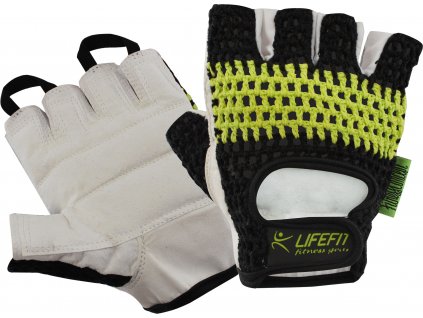 Fitness rukavice LIFEFIT FIT, vel.L, černo-zelené
