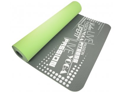 Podložka LIFEFIT YOGA MAT TPE, 183x61x0,5cm, dvouvrstvá, zeleno-šedá