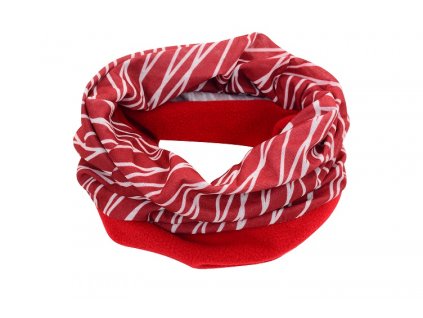 Sportovní šátek s flísem SULOV, červeno-bílý