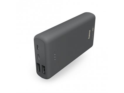 Hama Supreme 20HD, powerbank, 20000 mAh, 3 A, 3 výstupy: 1x USB-C, 2x USB-A