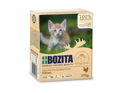 Bozita Cat Kitten kousky v omáčce s kuřecím, tetrapak kapsička 370 g