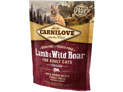 Carnilove Lamb & Wild Boar for Adult Cats – Sterilised 400g granule pro kočky