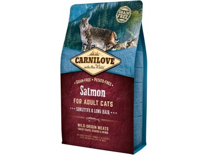 Carnilove Salmon for Adult Cats – Sensitive & Long Hair 2kg granule pro kočky