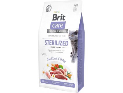 Brit Care Cat Grain-Free Sterilized Weight Control, 7kg granule pro kočky