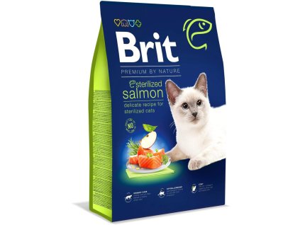 Brit Premium by Nature Cat. Sterilized Salmon, 8kg granule pro kočky