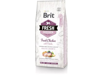 Brit Fresh Chicken with Potato Puppy Healthy Growth 12kg granule pro štěňata
