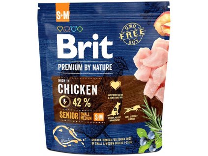 Brit Premium by Nature Senior S+M 1kg granule pro psy