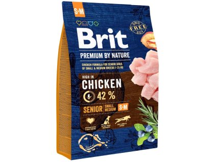 Brit Premium by Nature Senior S+M 3kg granule pro psy