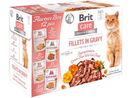 Brit Care Cat Flavour Box Fillet in Gravy, 4x3pcs. (12x 85g) kapsičky pro kočky