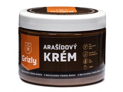 GRIZLY Arašídové máslo s belgickou hořkou čokoládou 500 g