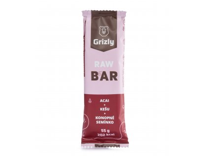 GRIZLY Raw Bar Acai - Kešu - Konopné semínko 55 g