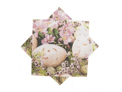 Orion Servírovací ubrousky Vejce a květy 33 x 33 cm, 20 ks