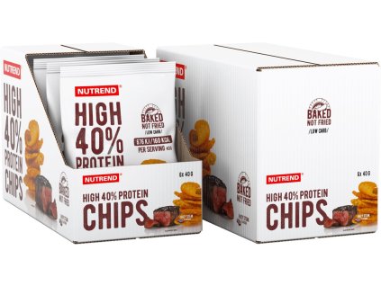 Nutrend HIGH PROTEIN CHIPS 6x 40 g, juicy steak