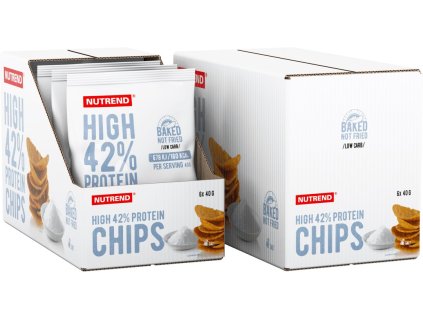 Nutrend HIGH PROTEIN CHIPS 6x 40 g, sůl