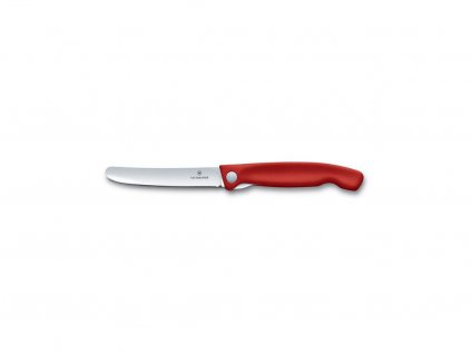 Victorinox Skládací svačinový nůž Swiss Classic, červený, rovné ostří