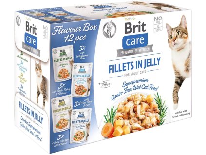 Brit Care Cat Flavour box Fillet in Jelly, 4x3 pcs. (12x85g) kapsičky pro kočky