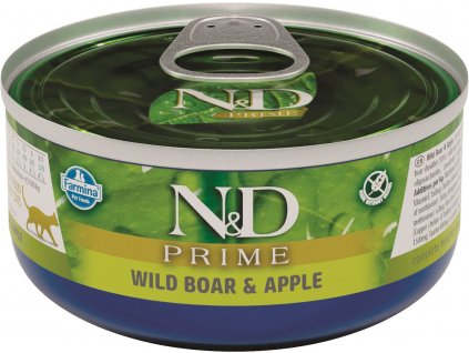 N&D PRIME CAT Adult Boar & Apple 70g konzerva pro kočky