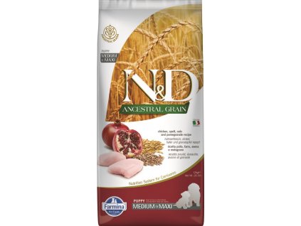 N&D LG DOG Puppy M/L Chicken & Pomegranate 12kg granule pro štěňata