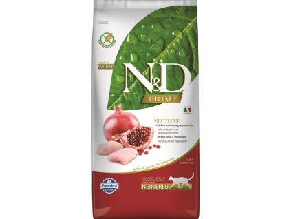 N&D PRIME CAT Neutered Chicken & Pomegranate 5kg granule pro kastrované kočky