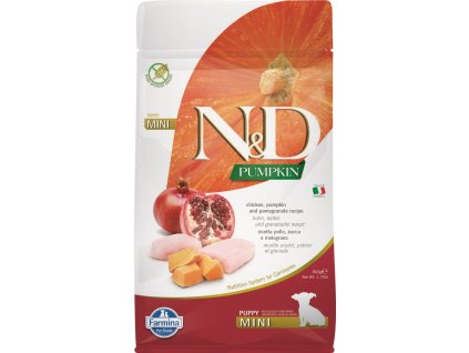 N&D PUMPKIN DOG Puppy Mini Chicken & Pomegranate 800g granule pro štěňata