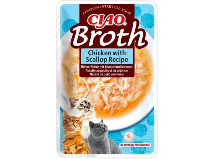 Churu Cat CIAO Broth Chicken with Scallop Recipe 40g