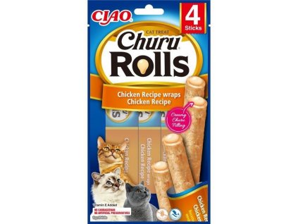 Churu Cat Rolls Chicken wraps&Chicken cream 4x10g