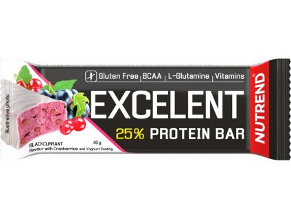 Nutrend EXCELENT protein bar 40 g, černý rybíz s brusinkami