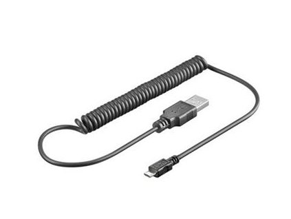 PremiumCord microUSB 1m - kroucený 50cm až 100cm černý