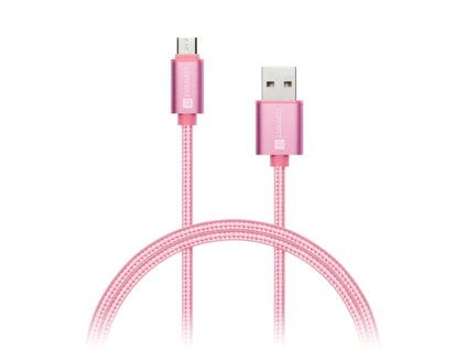 Connect IT Wirez Premium Metallic micro USB, datový kabel, růžovo zlatý, 1 m