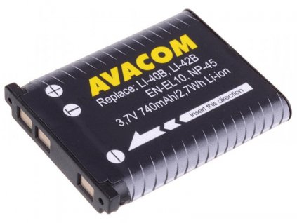 AVACOM Olympus Li-40B, Li-42B, Fujifilm NP-45, Nikon EN-EL10 Li-Ion 3.7V 740mAh 2.7Wh