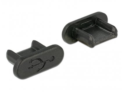 Delock Prachová záslepka pro USB 2.0 Micro-B samice bez uchopení 10 kusů černá