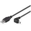 PremiumCord Kabel USB 2.0, A-B mini, 5pinů, konektor do úhlu 90°, 1,8m