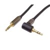 HQ stíněný kabel stereo Jack 3.5mm - Jack 3.5mm zahnutý 90° 5m