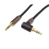 HQ stíněný kabel stereo Jack 3.5mm - Jack 3.5mm zahnutý 90° 3m