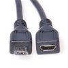 Kabel prodlužovací microUSB 2.0 male-female, černý 2m