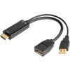 Adaptér HDMI to DisplayPort Male/Female s napájením z USB