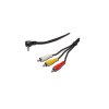 Video + Audio kabel, stereo 3.5mm 4 pinový - 3x CINCH RCA stíněný, M/M, 1,5m