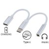 Převodník USB-C na audio konektor jack 3,5mm female + USB-C konektor pro nabíjení