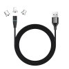 ColorWay kabel 3v1 USB - Lightning, microUSB a USB-C 1m, QC, magnetický