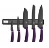 BerlingerHaus Sada nožů s magnetickou lištou Purple Metallic Line, 6 ks